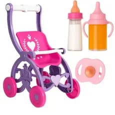 Carrinho De Boneca Brinquedo Menina Com Mamadeira Mágica Para Boneca Reborn