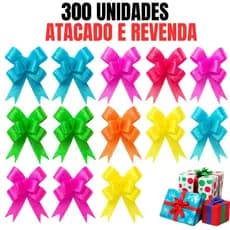 Kit 300 Laço Fácil Mágico Atacado Revenda Laço Pronto P/Presente-MELHOR PREÇO