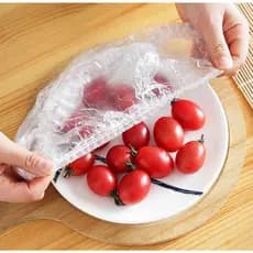 Kit 100 Tampa De Plástico descartável para alimento