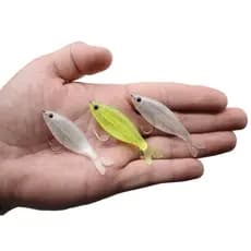 Kit 3 Iscas Artificial Lambari Soft Shad com Anzol Embutido
