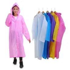 Capa de chuva grossa e longa em vinil transparente com capuz INFANTIL/ADULTO
