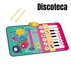 Tapetinho Infantil Piano Bateria Com Baqueta Tapete Musical Térmico Interativo Aprendizado Bebe