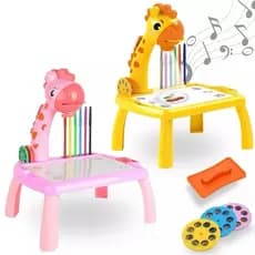 Mesa Projetora Lousa Mágica Infantil Brinquedo de Desenhar Pintar Colorir Acompanha Desenho Projetor