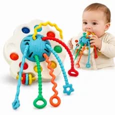 Mordedor Infantil Chocalho Desenvolvimento Dentição Massageador Gengiva