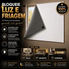 Cortina Blackout Painel com Velcro Adesivo Bloqueia a Luz Instalação Fácil Sala Quarto Banheiro Varias Cores