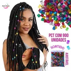 Anéis de Trança - prata dourado e colorido Box Braids Nagô Dread Twist Enfeite 50 Peças-100Peças-200Peças