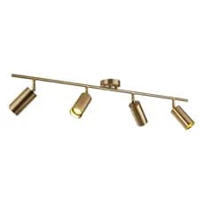 Luminaria teto Spot  Trilho 4 Lâmpadas Teto Direcionavel Dourado