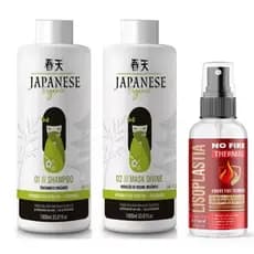 melhor escova alisamento organico cabelo liso perfeito japonesa + protetor termico 100ml pra vc