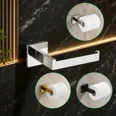 Suporte Porta Papel Higienico Com Prego Inox Acessórios Banheiro Preto Cromado Ouro