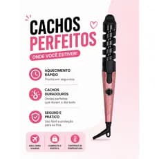 Modelador de Cachos Automático Bivolt Babyliss Profissional 30W Cachos Perfeitos Aquecimento Rápido Portátil Curléa™