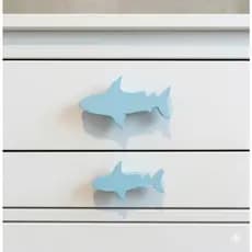 Kit 10 Puxadores Tubarão Madeira 10cm - C/ Parafusos | Cores | Quarto Infantil