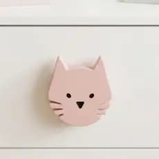 Kit com 10 unidades de Puxadores Gato com olhos e nariz Para Gavetas e Portas