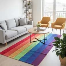 Tapete Artesanal Arco-Íris 0,80×1,50 m | Lavável e Resistente
