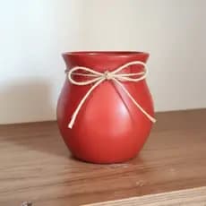 Vaso Decorativo de Cerâmica com Laço de Sisal – Estilo Rústico