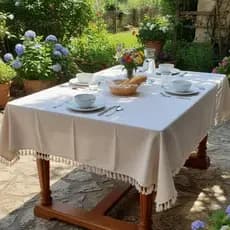 Toalha de Mesa Artesanal 1,10m x 1,10m - Feita no Tear