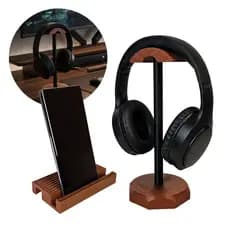 Combo Suporte de Mesa Para Fone De Ouvido Headset Gamer + Celular Tablet Universal Zenith+Dock Revo