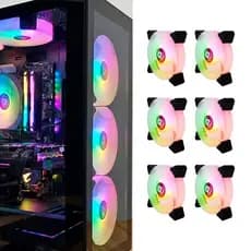 Kit 3, 4, 5, 6, 7, 8 e 10 Ventoinha Fan Cooler LED RGB para Gabinete Gamer 120mm Branca Preta