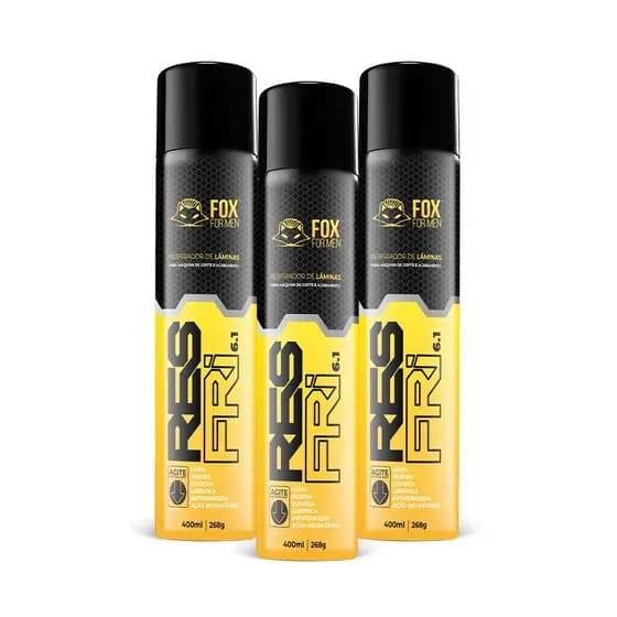 RESFRIADOR DE LAMINAS 400ML - 268G - 3 UND - ATACADO - FOX FOR MEN