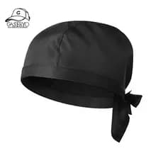 Gaseryo Chapéu De Cozinheiro Pirata De Alta Qualidade Uniforme De Padaria Restaurante (Preto)