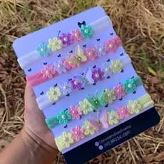kit de faixinhas bebê delicado /jardim encatando/tiaras/meus primeiros lacinhos c/5 unidades