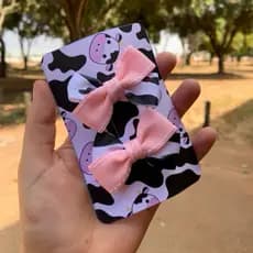 2Pcs Presilhas De Pêlo De Vaca Impressão Rabo De Porco Clipes Para Meninas