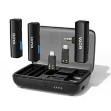 Sistema Microfone Sem Fio Boya Boyalink Wireless Dual Preto