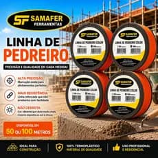 Kit 4 Carretel De Linha De Pedreiro Lisa Laranja 100 e 50 Metros