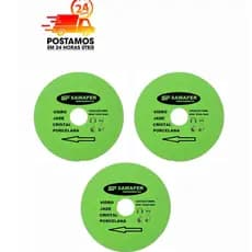 Kit 3 Discos De Corte Para Vidro Porcelana Piso Cerâmica Jade e Cristal 100mm X 15mm