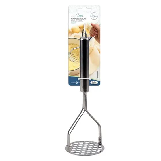 Amassador Espremedor Amassadores de Batatas Legumes 26,5CM Feijão Cenoura Mandioquinha em Aço Inox Cabo Reforçado