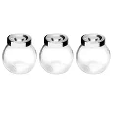 Kit com 3 Potes de Vidro para Temperos e Condimentos Wincy 180 ml