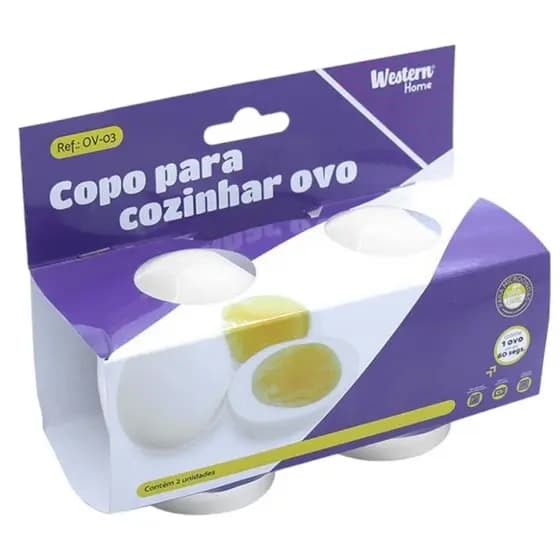 Forma Copo Para Cozinhar Ovos No Micro-ondas 2 Peças