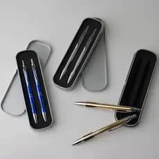 Conjunto Caneta E Lapiseira Com Estojo De Metal
