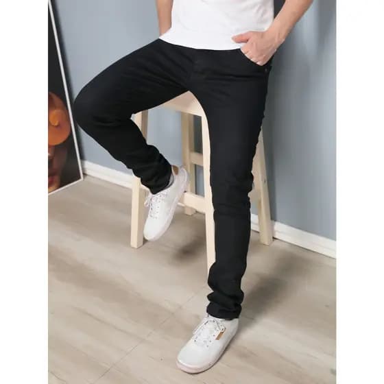 Calça Jeans Masculina Skinny Preta