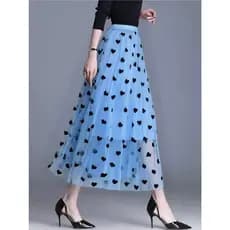Saia  Moda Feminina Midi Comprida Longa Elegante e Elastica de coraçao/saia midi/saia tule/saia longa