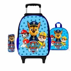 KIT Mochila escolar infantil patrulha canina com lancheira e estojo