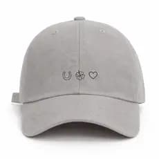 Boné Feminino Estampado Desenhos Minimalistas Ferradura Trevo Coração Fofo Chapéu Casual Básico Premium Para Sol/Calor
