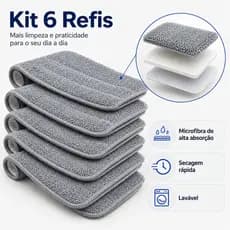 Kit Refil Mop Spray Magica Universal Esfregão Rodo Refil de Microfibra