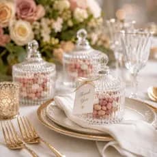Kit Mini Bomboniere Potiche Vidro com Tampa Lembrancinha Casamento Batizado Festa