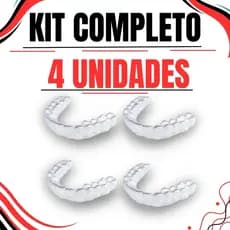 4 Placas Protetor Dos Dentes Silicone Moldável Aparelho Inferior e Superior Anti bruxismo