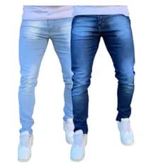 Calças Jeans Masculina Skinny Com Lycra Elastano Linha Premium Azul Claro e Azul Escuro