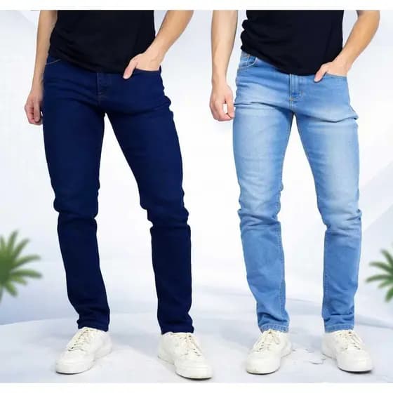 Kit Calças Jeans Masculina Tradicional Slim Conforto Total