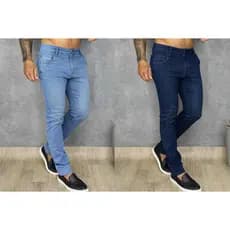 Kit Calças Jeans Masculina com Elastano Slim Fit Confortável