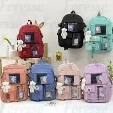 Mochila feminina reforçada e impermeável com motivos de desenhos animados, adequada para viagens e trabalho-91501