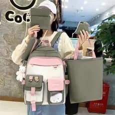 Kit 4  Mochila escolar feminina multiuso de grande capacidade à prova d'água cod 3210