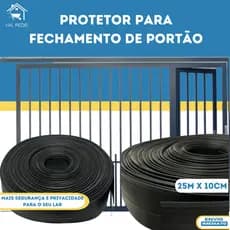 Protetor de Portão 25 METROS na cor PRETA  (10 cm de altura)