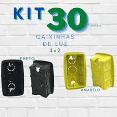 Kit 30 Caixinhas de Luz 4x2 (Amarela ou Preta)
