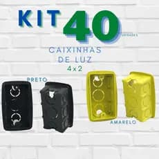 Kit 40 Caixinhas de Luz 4x2 (Amarela ou Preta)