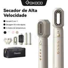 GOKOCO Escova Secadora 5 Em 1 Conjunto De Secador De Cabelo Multifuncional De Alta Velocidade Dupla voltagem 110V-240V
