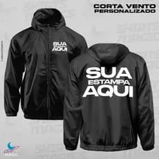 Blusa corta vento Personalizada Frente e costas unissex