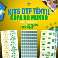 Kits DTF Têxtil O Metro 57x100 Seleção Brasileira Copa do Mundo Rumo Ao Hexa 2026 Lucre muito - Estampas Camisetas
